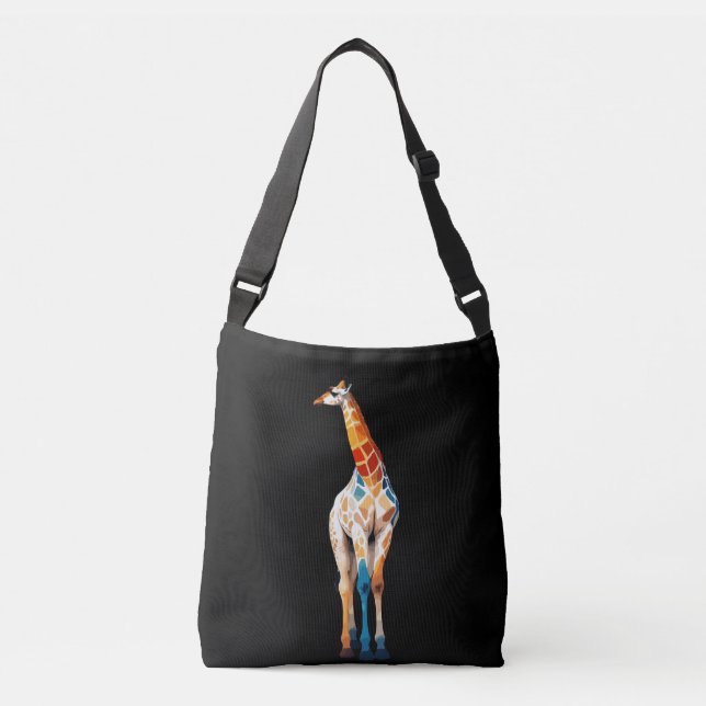 Giraffe Vector Art med Vibrant Färg Axelväska (Framsida)