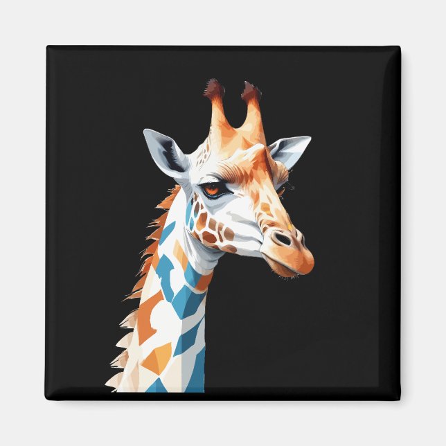 Giraffe Vector Art med Vibrant Färg Magnet (Framsidan)