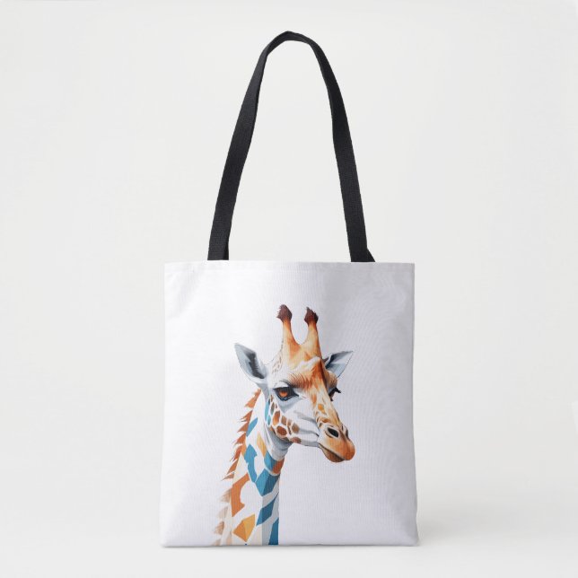 Giraffe Vector Art med Vibrant Färg Tygkasse (Framsida)