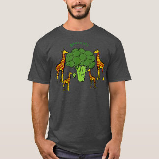 Giraffe Vegetarian Family Eating Broccoli T Shirt