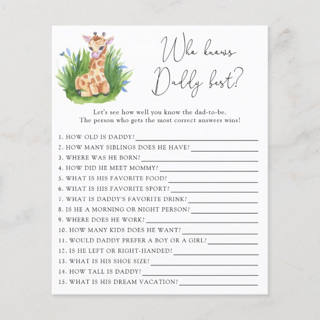 Giraffe - Vem känner DADDY bäst (Framsida)