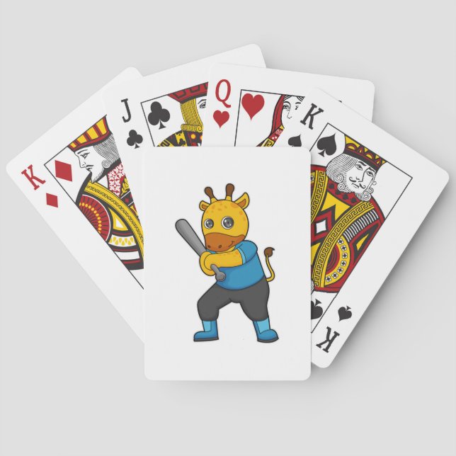Giraffe vid Baseball med Baseball fladdermus Casinokort (Baksidan)