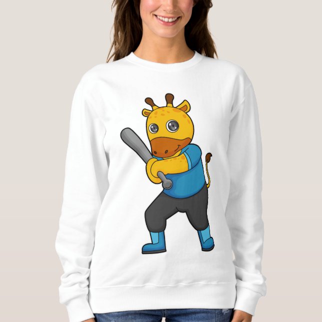 Giraffe vid Baseball med Baseball fladdermus T Shirt (Framsida)