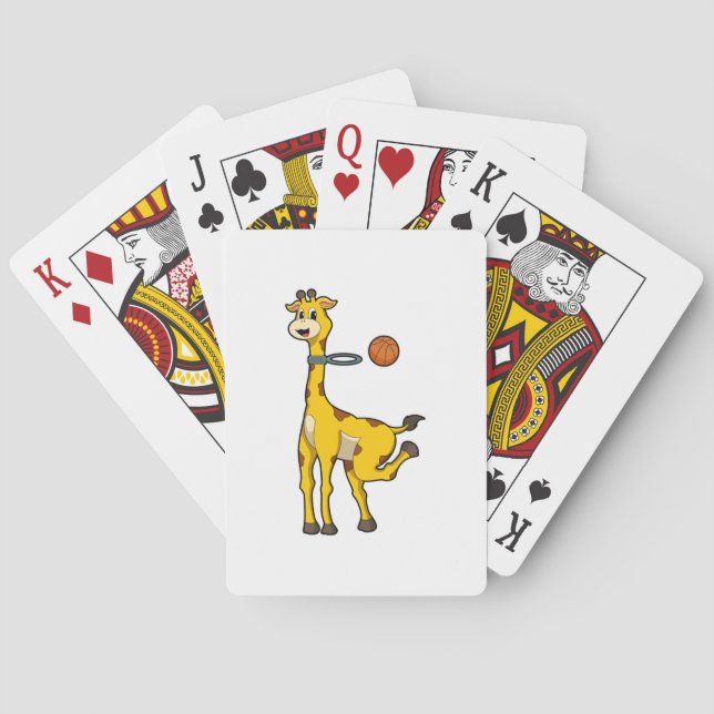 Giraffe vid Basketball med Basketball ring Casinokort (Baksidan)