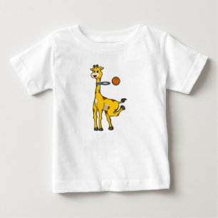 Giraffe vid Basketball med Basketball ring T Shirt