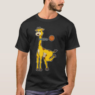 Giraffe vid Basketball med Basketball ring T Shirt