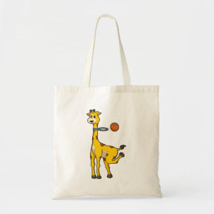 Giraffe vid Basketball med Basketball ring Tygkasse