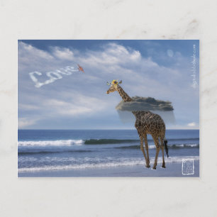Giraffe vid Beach Vykort
