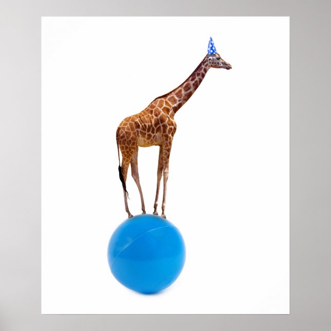 Giraffe vid boll poster (Framsidan)
