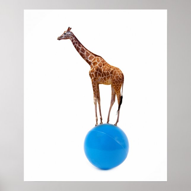 Giraffe vid boll poster (Framsidan)