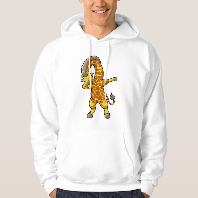 Giraffe vid Hip hop Dance Dab Hoodie (Framsida)