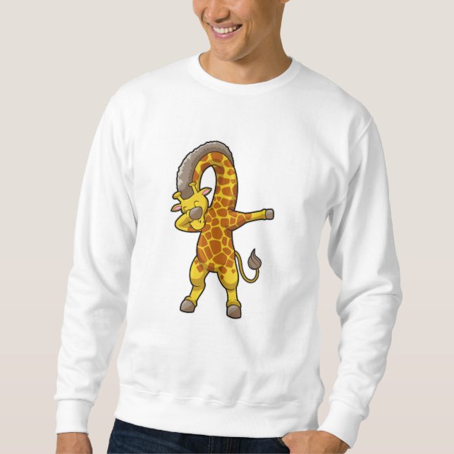 Giraffe vid Hip hop Dance Dab Lång Ärmad Tröja (Framsida)