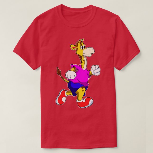 Giraffe vid Running T Shirt (Design framsida)