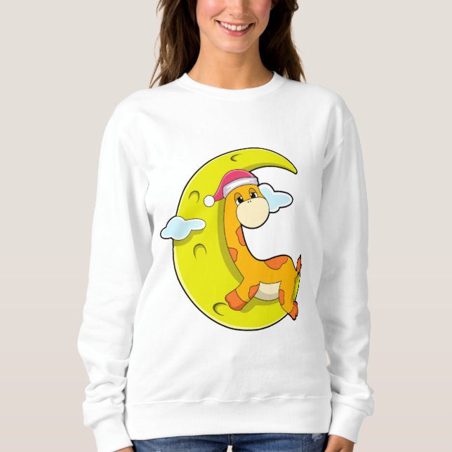 Giraffe vid Sleeping med Måne T Shirt (Framsida)