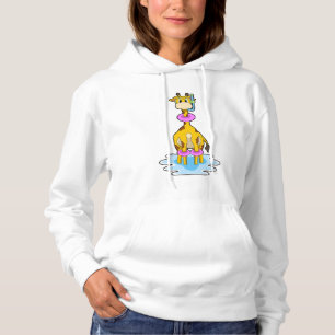 Giraffe vid Swimming med Simma ring T Shirt
