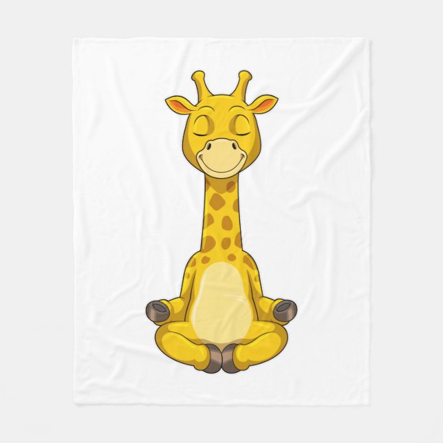 Giraffe vid Yoga Meditation Fleecefilt (Framsidan)