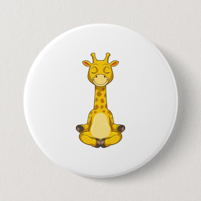 Giraffe vid Yoga Meditation Knapp (Framsida)