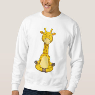 Giraffe vid Yoga Meditation Lång Ärmad Tröja
