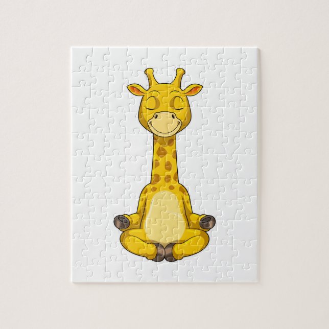 Giraffe vid Yoga Meditation Pussel (Vertikal)