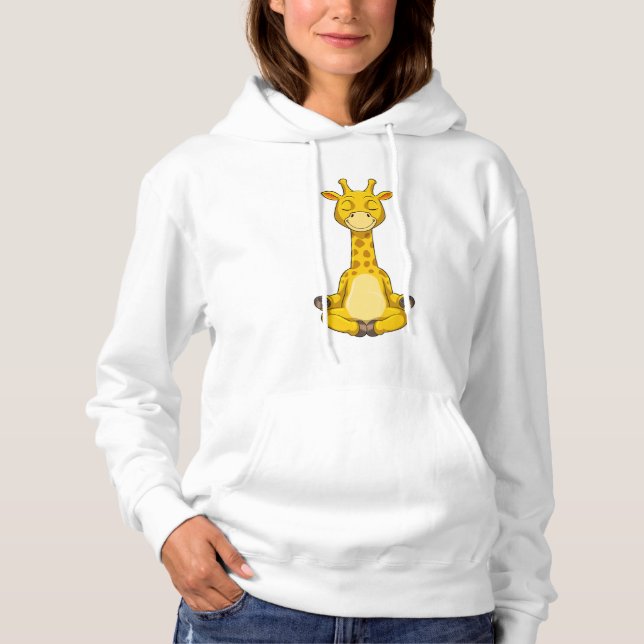Giraffe vid Yoga Meditation T Shirt (Framsida)