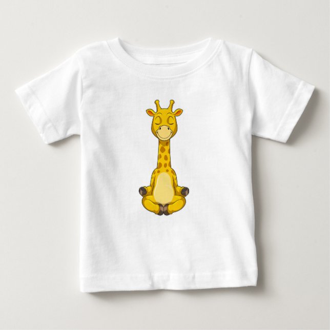 Giraffe vid Yoga Meditation T Shirt (Framsida)