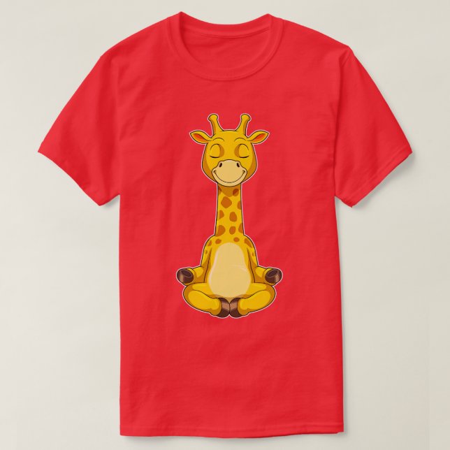Giraffe vid Yoga Meditation T Shirt (Design framsida)