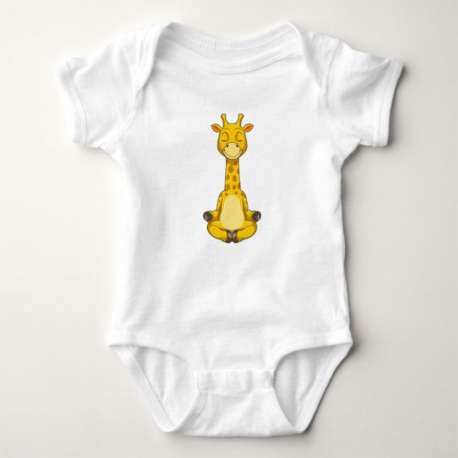 Giraffe vid Yoga Meditation T Shirt (Framsida)