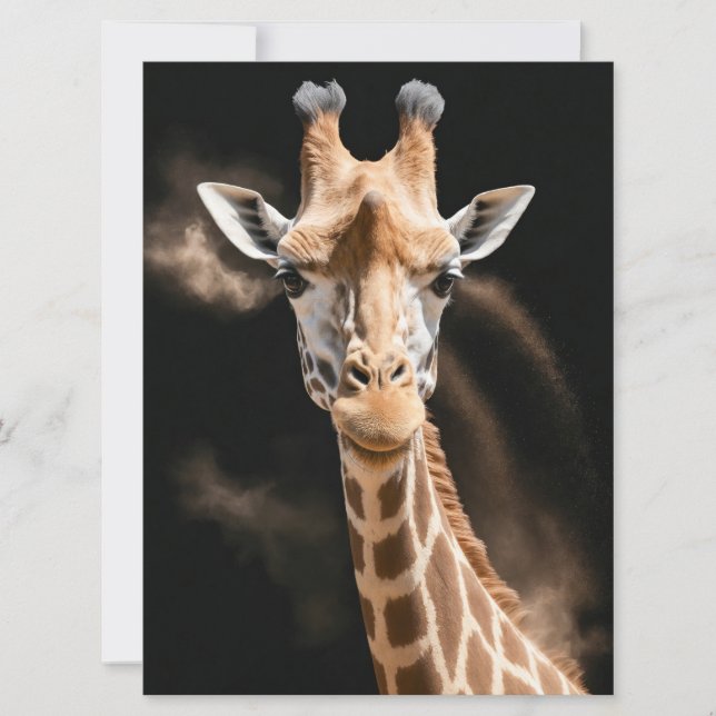 Giraffe Vild Animal Elegant Dramatic Porträtt Art Kort (Framsida)