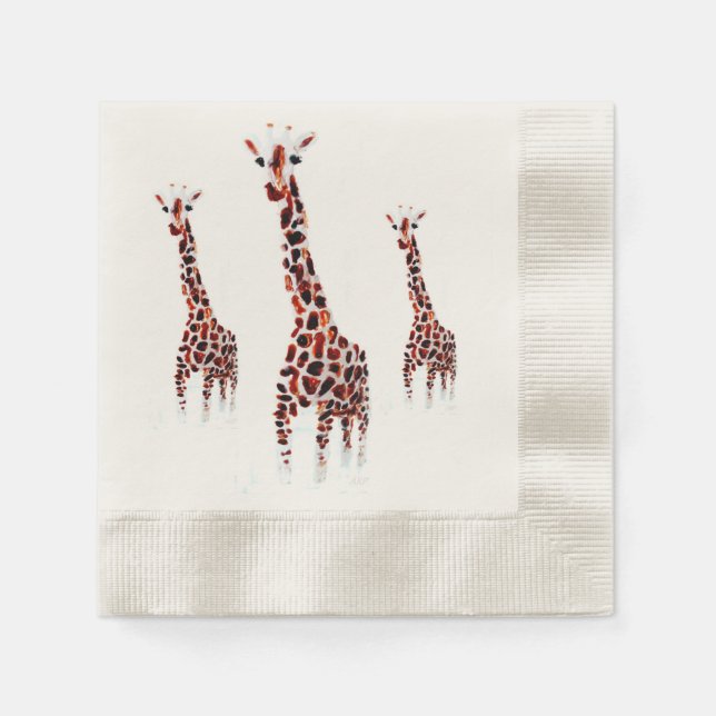 Giraffe Vild Animal Wildlife Pappersservett (Framsidan)