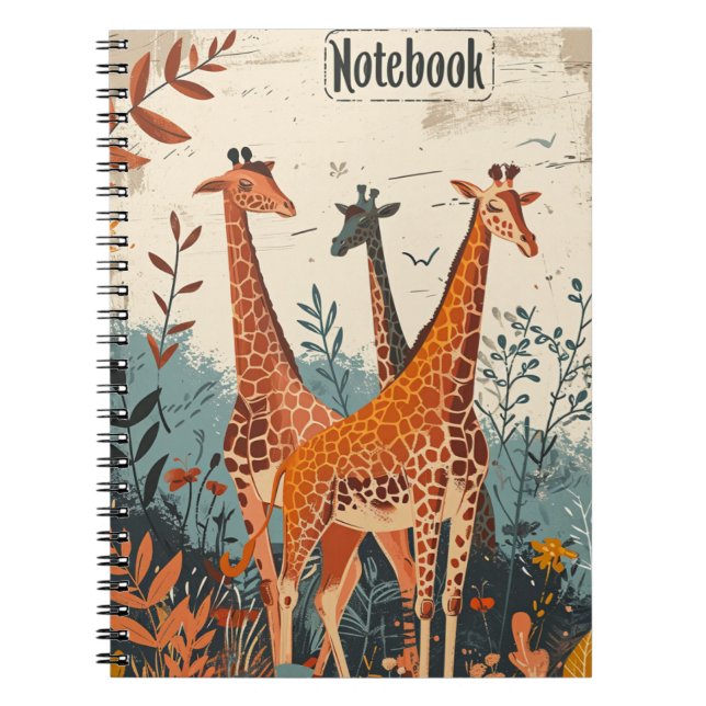 Giraffe Vintage Anteckningsbok (Framsidan)