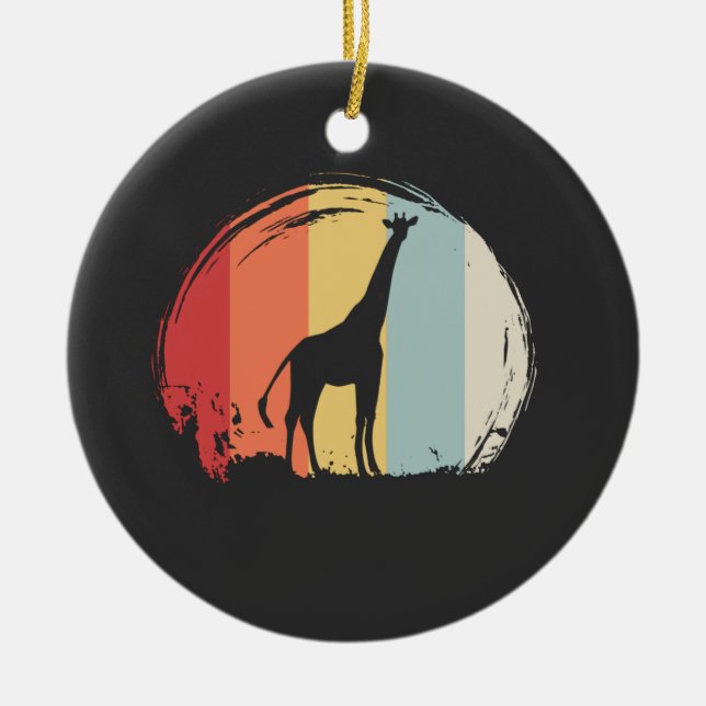 Giraffe Vintage Julgransprydnad Keramik (Framsidan)