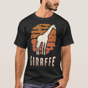 Giraffe Vintage Retro Classic Animal Sunset T Shirt