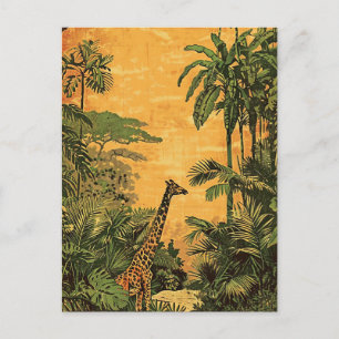 Giraffe vintage vykort