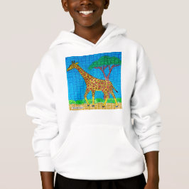 Giraffe (vit) - Boy's Hoodie T Shirt