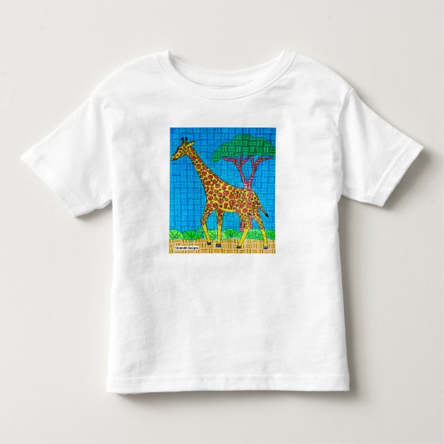 Giraffe (vit) - Småbarn T-Shirt (Framsida)