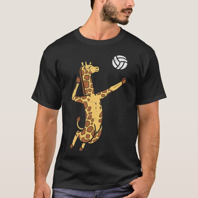 Giraffe Volleyball Spike  Player Classic T-Sh T Shirt (Framsida)
