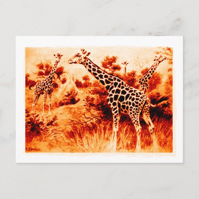 Giraffe vycard vykort (Framsida)
