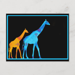 Giraffe vycard vykort