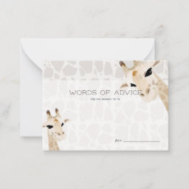 Giraffe Watercolor Baby Shower Adapter Rådkort