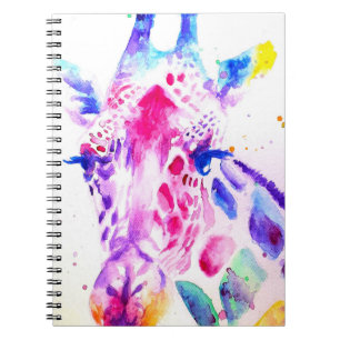 Giraffe Watercolor Spädbarn Lila Gifts Lavender Anteckningsbok