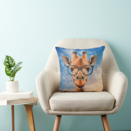 Giraffe Wearing Eyeglasses Kudde