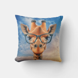 Giraffe Wearing Eyeglasses Kudde
