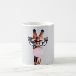 GIRAFFE WEARING GLASSES COFFEE MUGG
