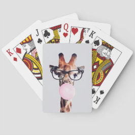 GIRAFFE WEARING GLASSES SOM BLÖSER EN ROSA BUBBLEG CASINOKORT