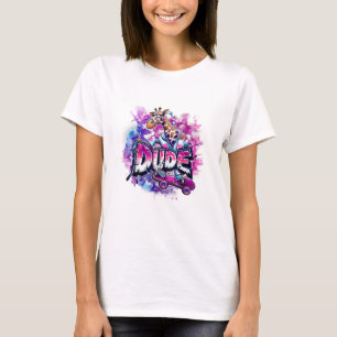 Giraffe Wearing Pajamas och rida en skateboard T Shirt