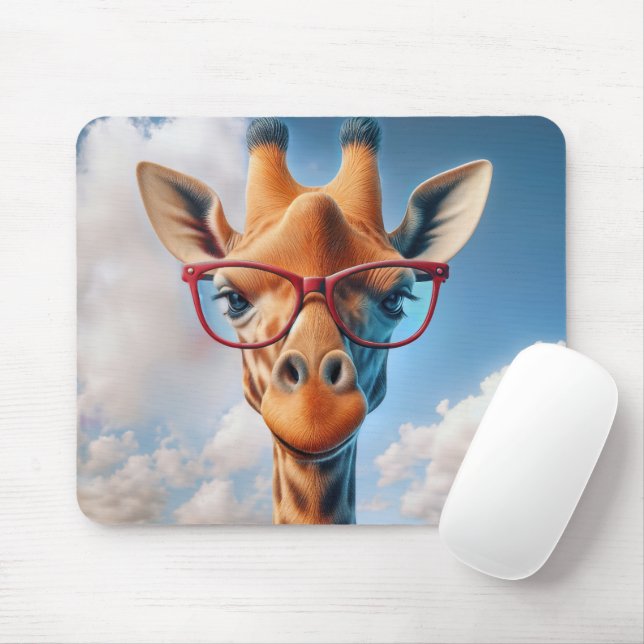 Giraffe Wearing Red Eyeglasses Musmatta (Med mus)
