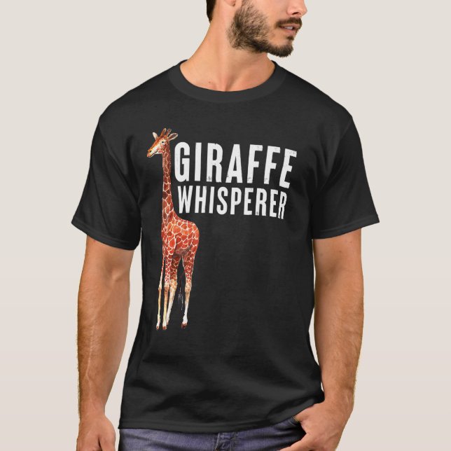 Giraffe Whisperer Cute Animal Art Design T Shirt (Framsida)