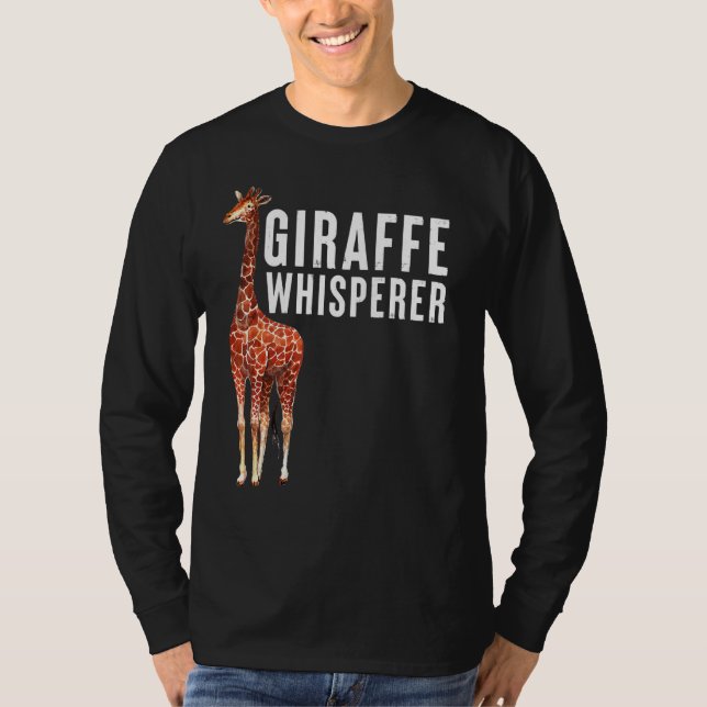 Giraffe Whisperer Cute Animal Quote Art Design T Shirt (Framsida)
