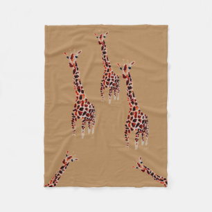 Giraffe Wildlife Art Funny Animal Fleecefilt