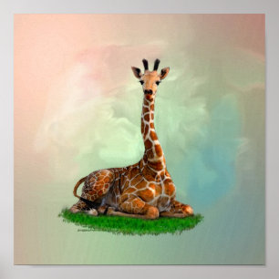 Giraffe Wildlife Vilda djur Poster